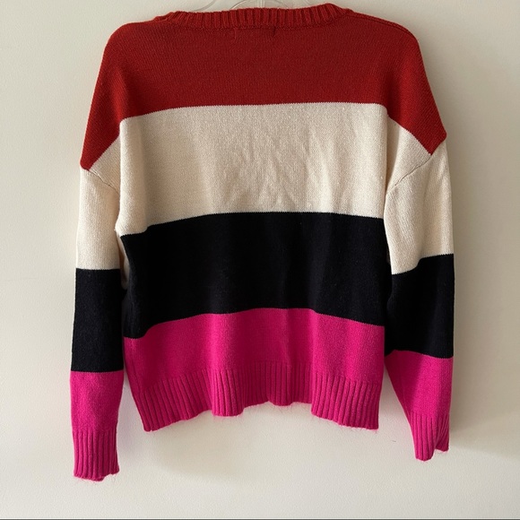 Colorblock Striped Multicolor Knit Sweater - Picture 2 of 4